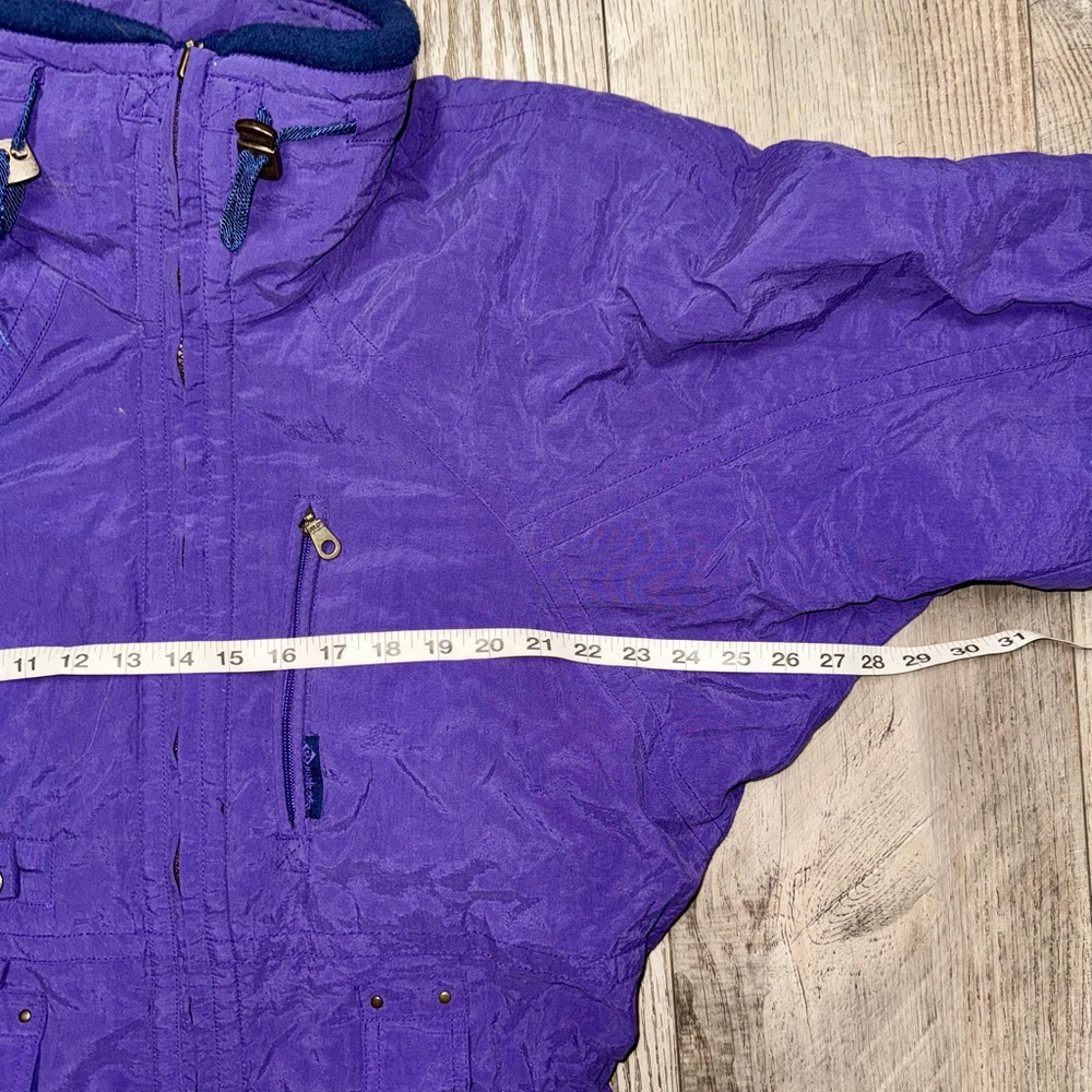 Vintage Ski Suit Bibs one piece coveralls Inside Edge 80s 90s retro purple S - Picture 10 of 13